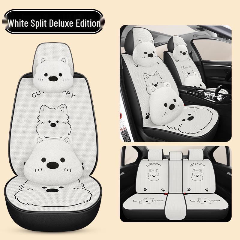 Cartoon West Highland Car Seat Cushion for BYD Seal 06 Yuan PLUS/Pro - Universal and Breathable, All-Season.
