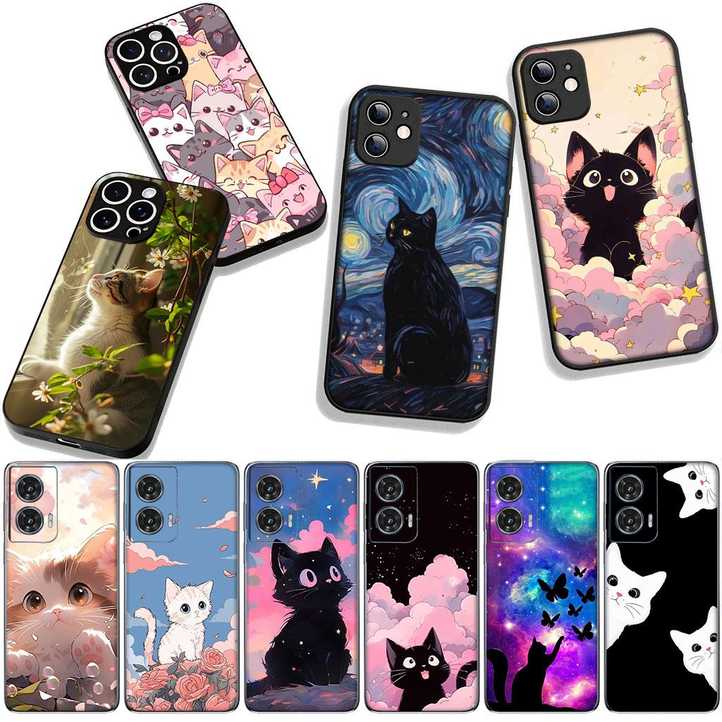 Cover for Huawei P30 P20 P10 Mate 10 20 Pro Lite Y9A Y8S P Smart Y7 Y9 Prime Y6 Casing Phone Case Cartoon Kitten Cat Meow