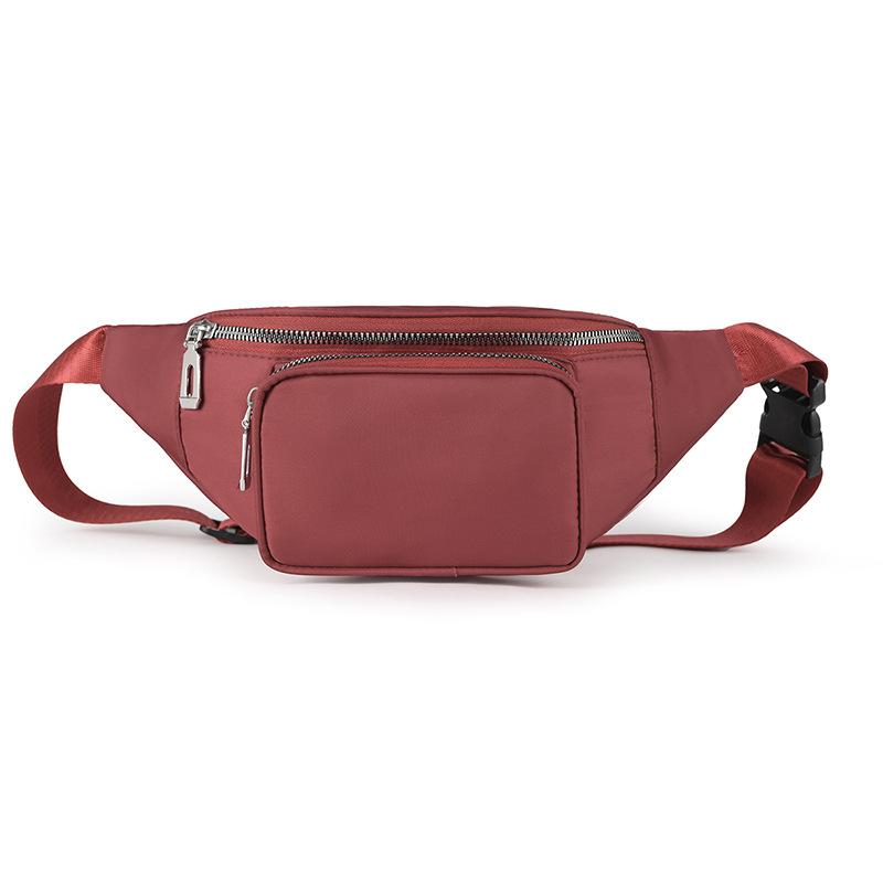

Breast bag Solid color Simple sports messenger bag Student shoulder bag Mobile phone bag Men s and women s tide fanny pack червоний