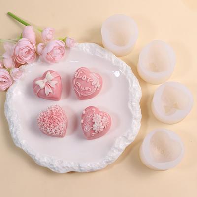 1PC Herzförmige Silikonform DIY Form Transparente Kerzenform Valentinstag Seifenform Gebäckseife Aromatherapieform