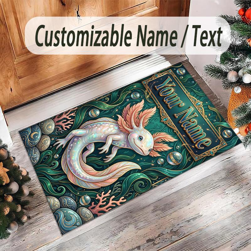 Fantasy Magic Theme Crystal Velvet Rug Personalized Custom Name Text Soft Floor Mat Home Decor
