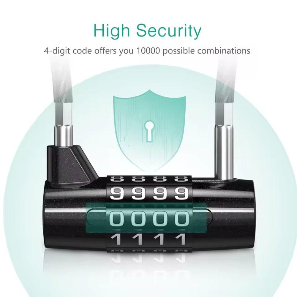 Zinc alloy 4 Digit Combination Lock Wire Rope Gym Safety Coded Lock  for Travel & Home