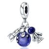 Copper Metal Charm Bead Component Bead Component Blue Series Astronaut Star Charm Bead Component Compatible With 4MM Hole Diamete Bracelet High