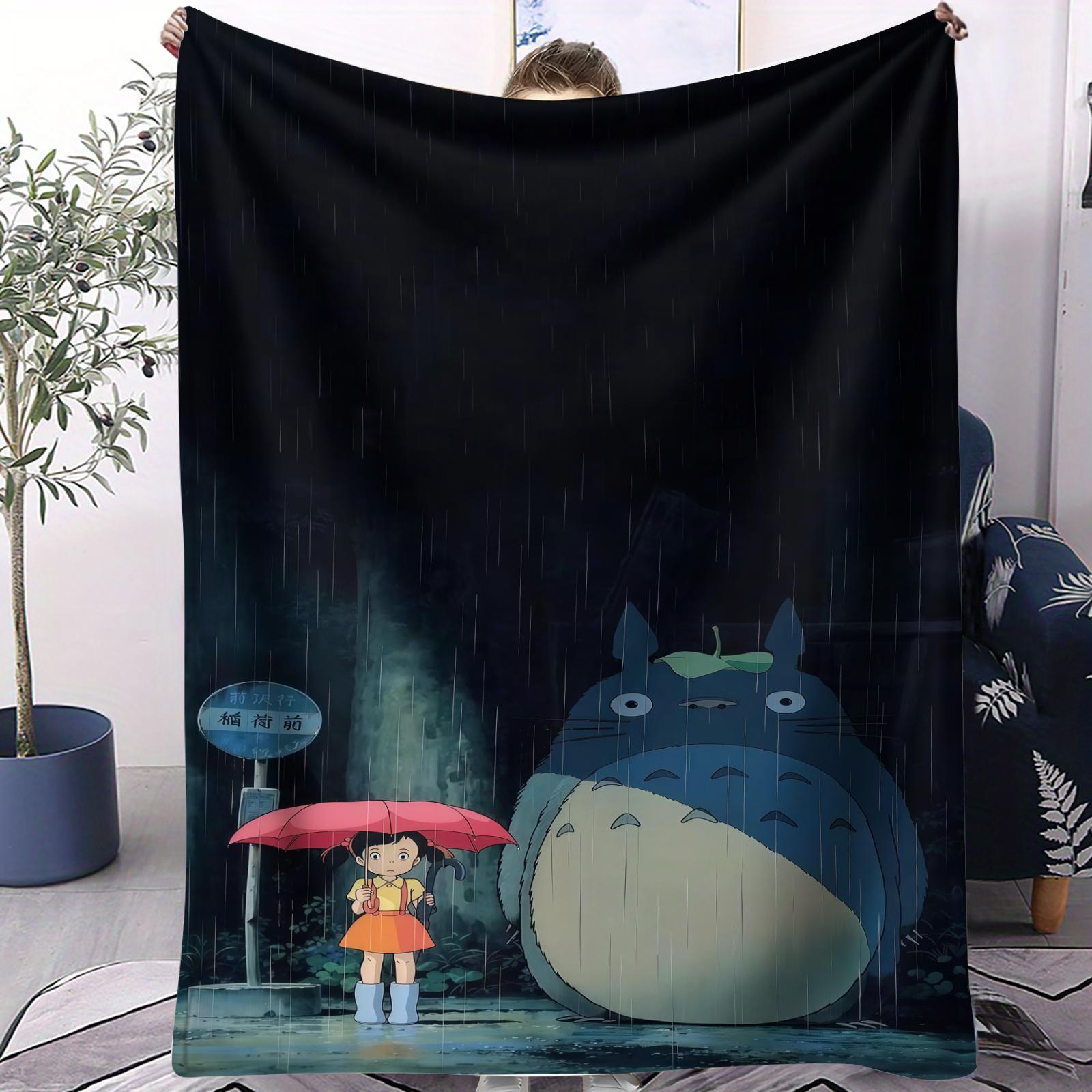 

Multi Use My Neighbor Totoro Small Cover Blanket All Season Soft Warm For Bed Bedroom Dorm Sofa Lunch Camping Office Nap Gift 70x100cm