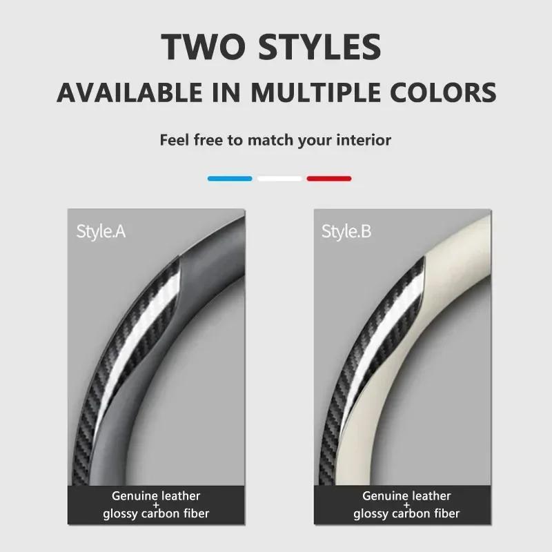 Car Suede Carbon Fiber Leather Steering Wheel Cover Non-slip for Toyota GR TRD C-hr Prado Rav4 Yaris Hilux Prius Avensis Corolla Camry
