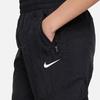 Nike High-Waisted Elastic Solid Color Cargo Casual Pants Kids Bottoms Black FD2951-010