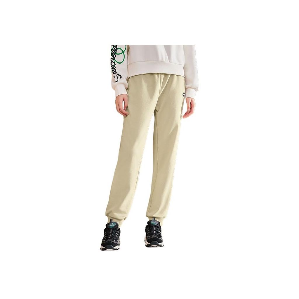 Skechers Fashionable Comfortable Versatile Mid-Rise Knitted Sports Pants Women bottoms Cream L424W098-028R