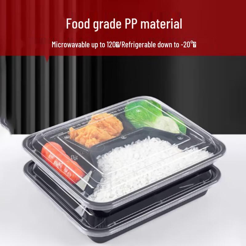 Disposable 3-Compartment Food Containers