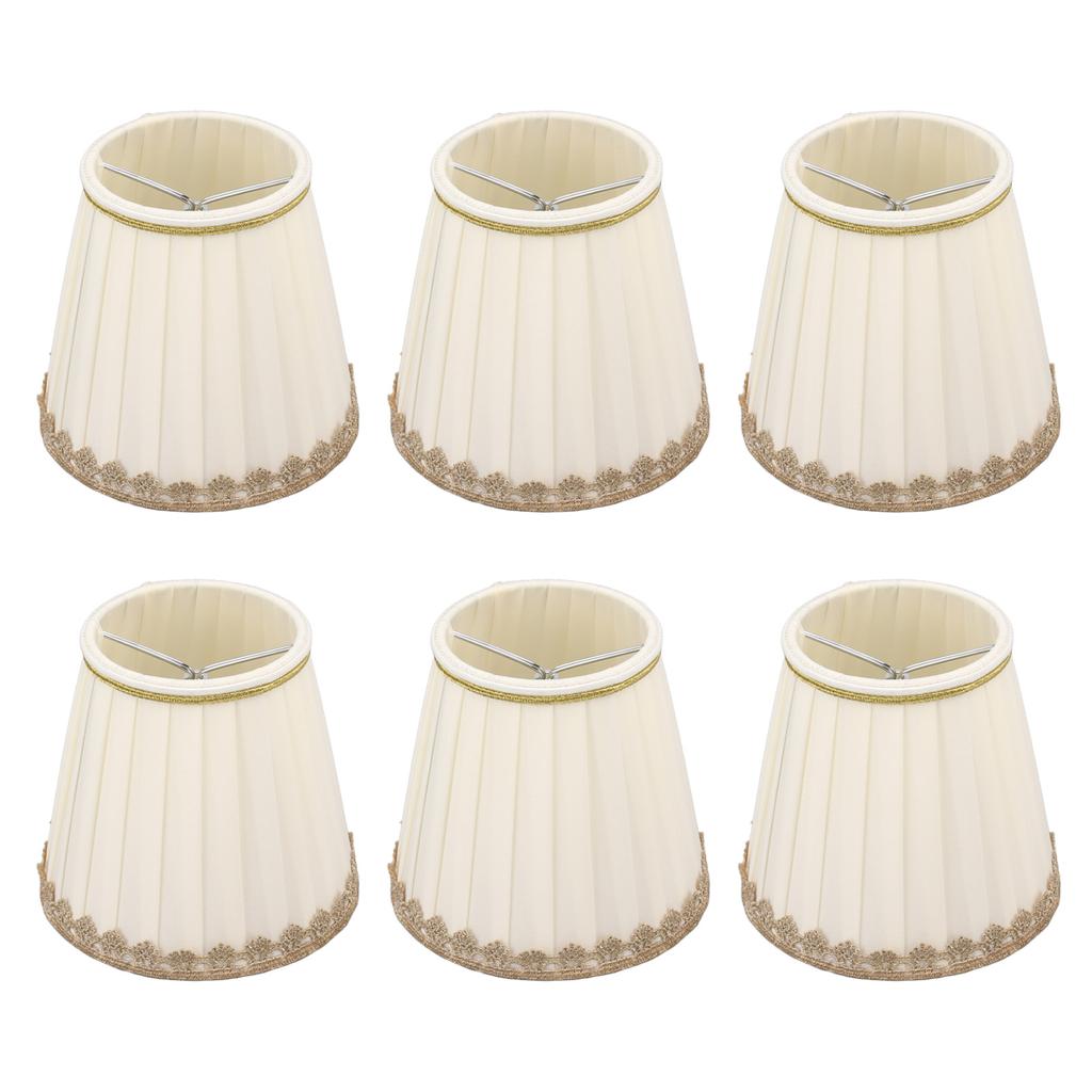 6PCS Candle Lamp Lampshade Clip On Fabrics Lampshades Set for Table Lamp Wall Lamp