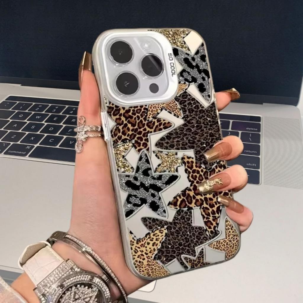 1 Leopard Print Five-Pointed Star Laser Design Imd Vitality Phone Case