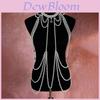 Classic Pearl Multilayer Body Chain With Heart Pendant For Elegant Party Wear