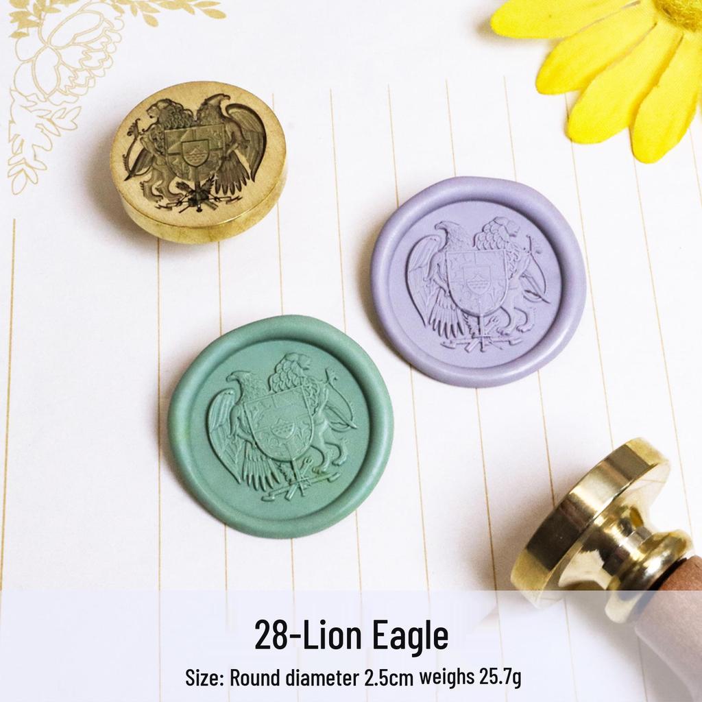 Three-Dimensional Engraved Brass Wax Seal Stamp Head with Frosted Irregular Multi-Layer Design