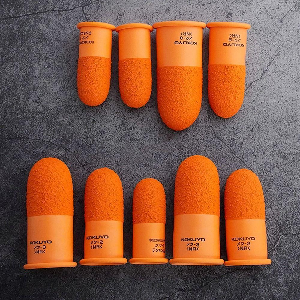 Multi-purpose Non-slip Finger Cover Natural Rubber Orange Finger Cots  Finger Craft
