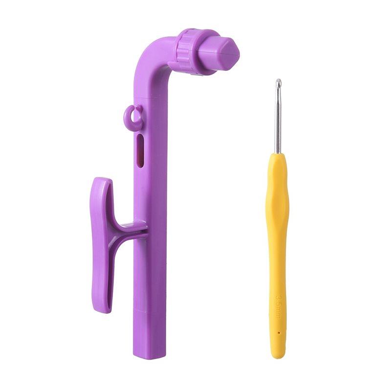 

Crochet Helper For Beginners, Yarn Tension Regulator And Guide, 3 In 1 Magic Rings Tool, For Crocheters& Knitters фіолетовий