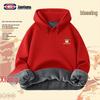 GENIOLAMODE Unisex Red Fleece-Lined Hoodie for Zodiac Year (Year of the Horse)
