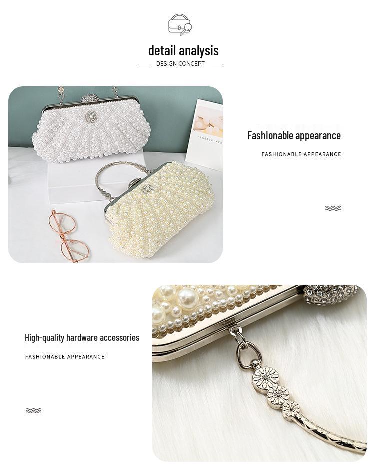 Vintage Chic Pearl Evening Handbag for Women - Ideal for Parties, Banquets, and Formal Events