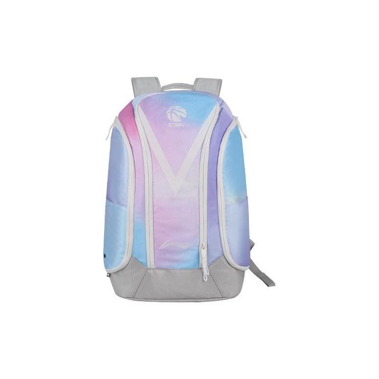 Li Ning CBA All-Star Series Player Edition Large Capacity Fabric Backpack Men Backpack Cotton-Candy ABSR176-2000 Cotton Candy