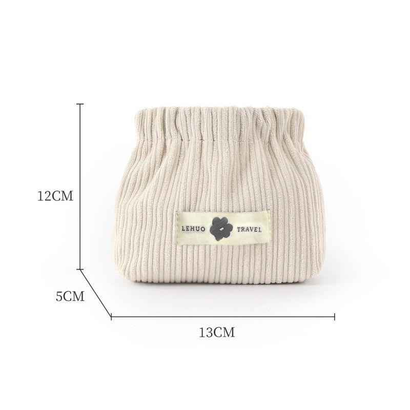 1Pc Corduroy Clover Storage Bag Handheld Bag Bullet Storage Bag Lipstick Cosmetics Storage Bag Convenient Mini Wallet