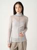 FRAY I.D. Sheer Lame Tulle Turtleneck Top, FWCT244217, Women's, GRY
