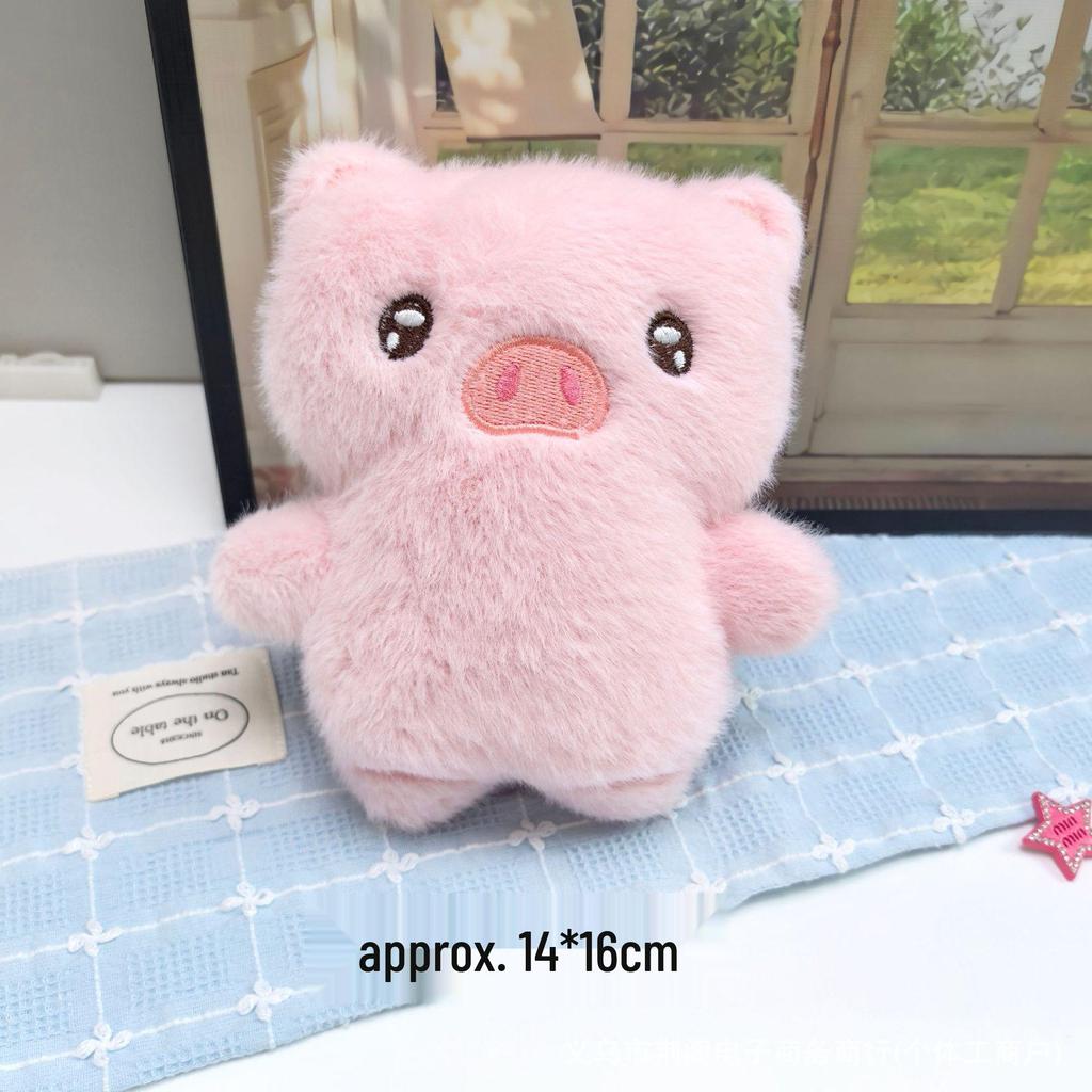 Cartoon Animal Plush Keychain - Rabbit, Bear, Piglet Dolls with Squeaker