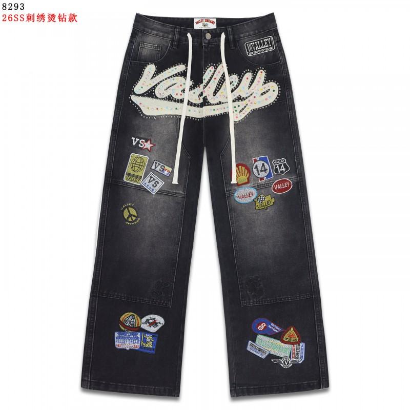 Vale Valley Streetwear Izšūtas Džinsa Bikses