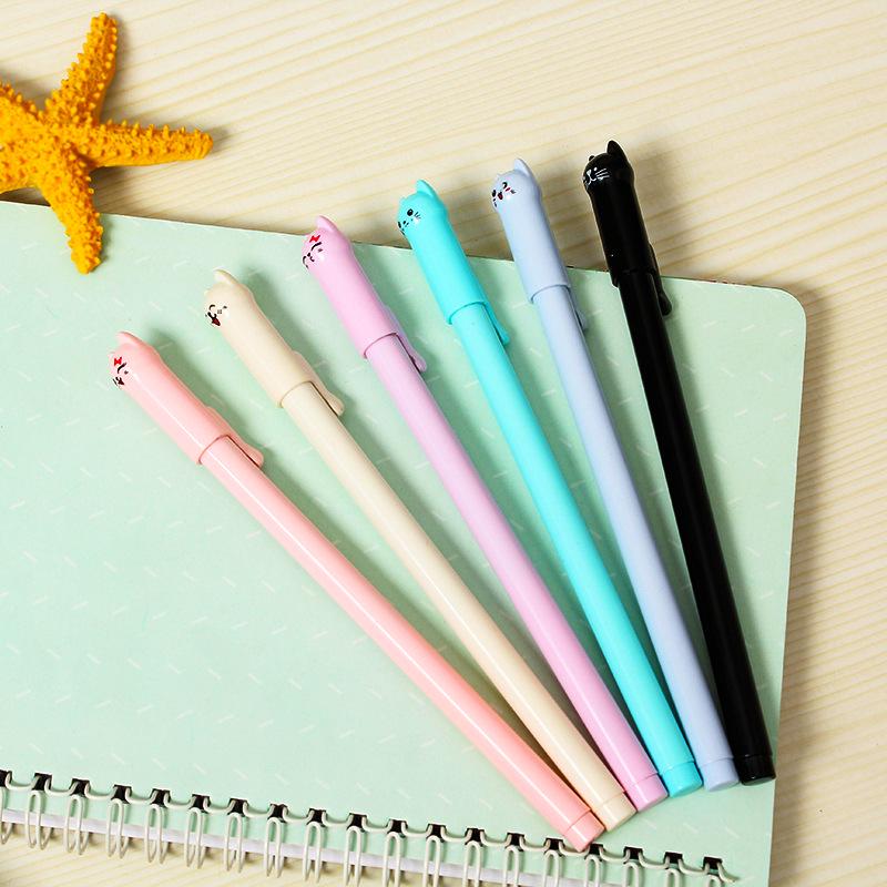 Korean Cute Kitten 0.5mm Black Gel Pen for Students