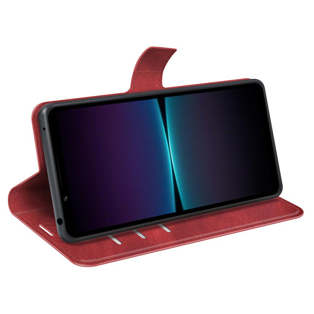 For Sony Xperia 1 VI Case Calf Texture Wallet PU Leather Flip Folio Phone Cover