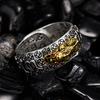 S/Set Chinese Feng Shui Brass Pixiu Rings For Men Amulet Vintage Copper Coin Adjustable Unisex Ring Bring Wealth Luck Jewelry