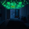 1 Satz zarte Wandaufkleber aus fluoreszierendem PVC, leuchtend, selbstklebend, Stern-Planeten-Form-Aufkleber für Wohnzimmer