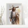 Jesus and The Cross Jesus Poster Christian Lamb of God Art Canvas Painting Christian Wall Art Picture  Living Room Home  Decor
