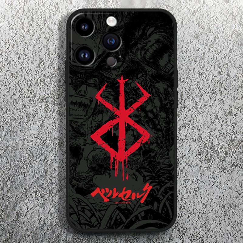 Berserk Tegneserier Anime For Apple iPhone 15 14 13 12 Mini 11 XS XR X 8 7 Pro Max Plus Myk Silikon Svart Telefondeksel