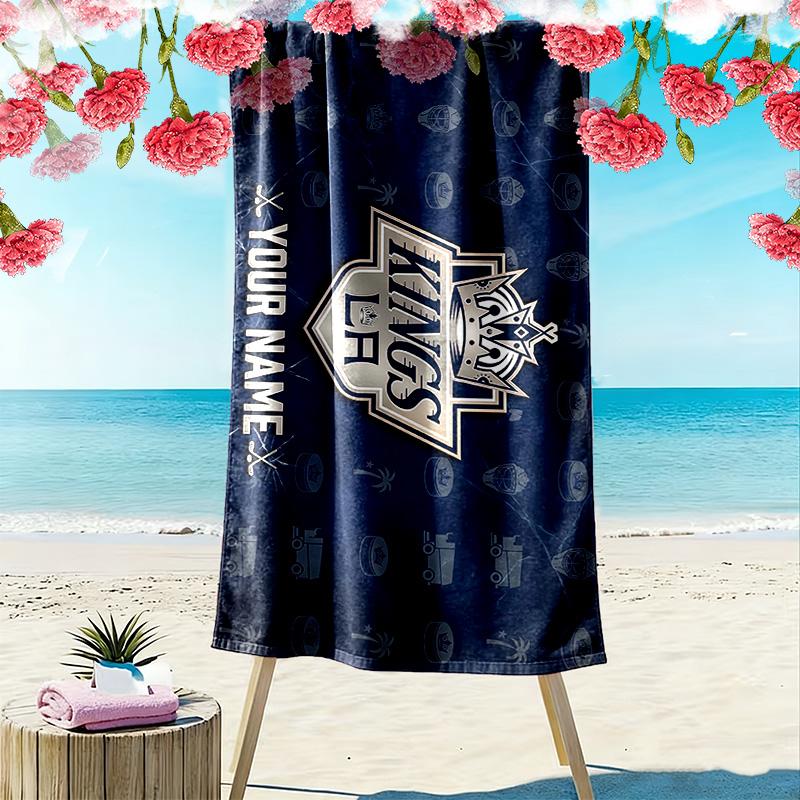 Los Angeles Kings Druck Strandtuch, Großes Weiches Schnelltrocknendes Handtuch für Strand Camping Schwimmen