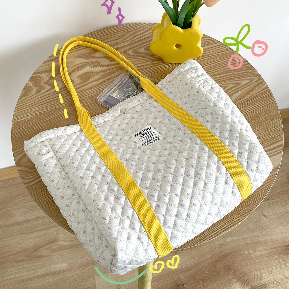 

Liberty Quilting Women Cotton Handbag Portable Canvas Cute Books Shoulder Bag Large Tote Girls Soft Cloth Purse Shopping Bags