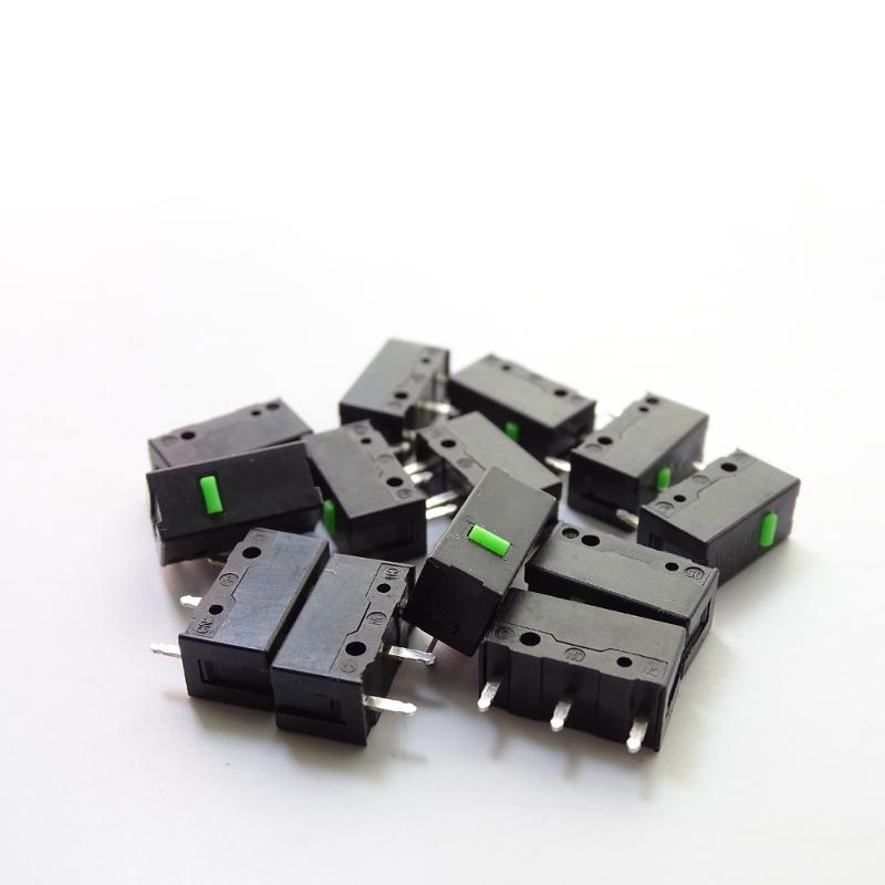 Miedziane mikroprzełączniki z zielonym punktem do myszy gamingowej PC z 3-pinową konstrukcją, żywotność 60 milionów kliknięć