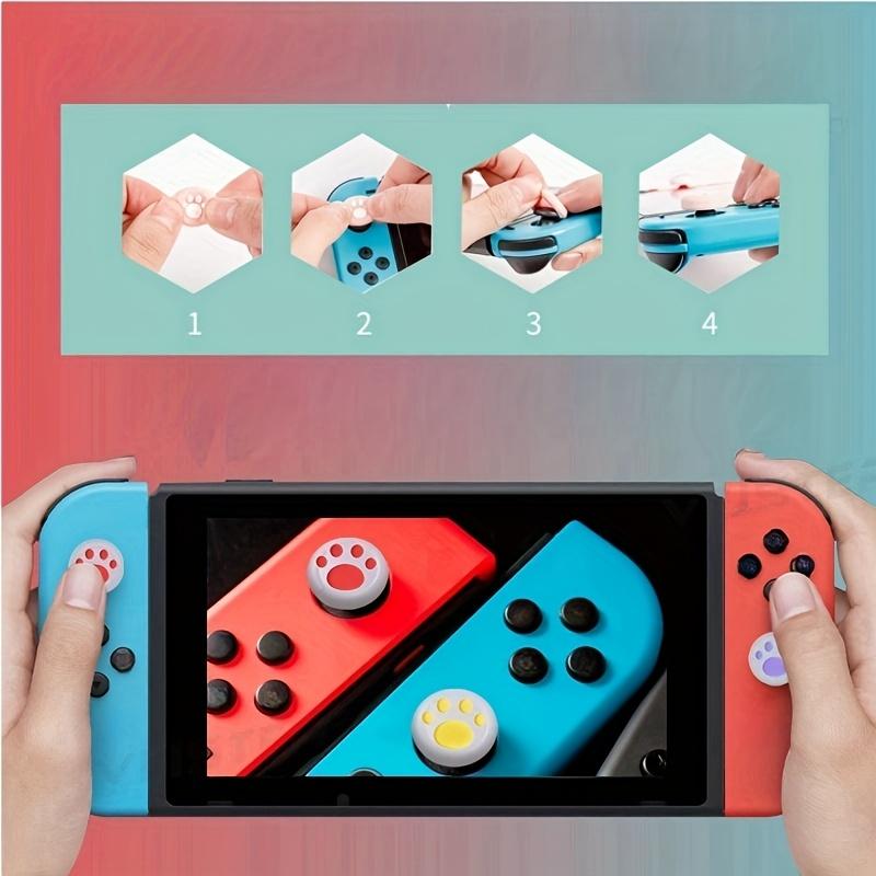4-Units Silicone Joystick Thumb Grip Cap With Animal Paw Pattern To Boost Playing Performance