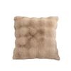 Plush Faux Rabbit Fur Throw Pillow for Sofa or Bed - Cozy Lumbar Support Cushion