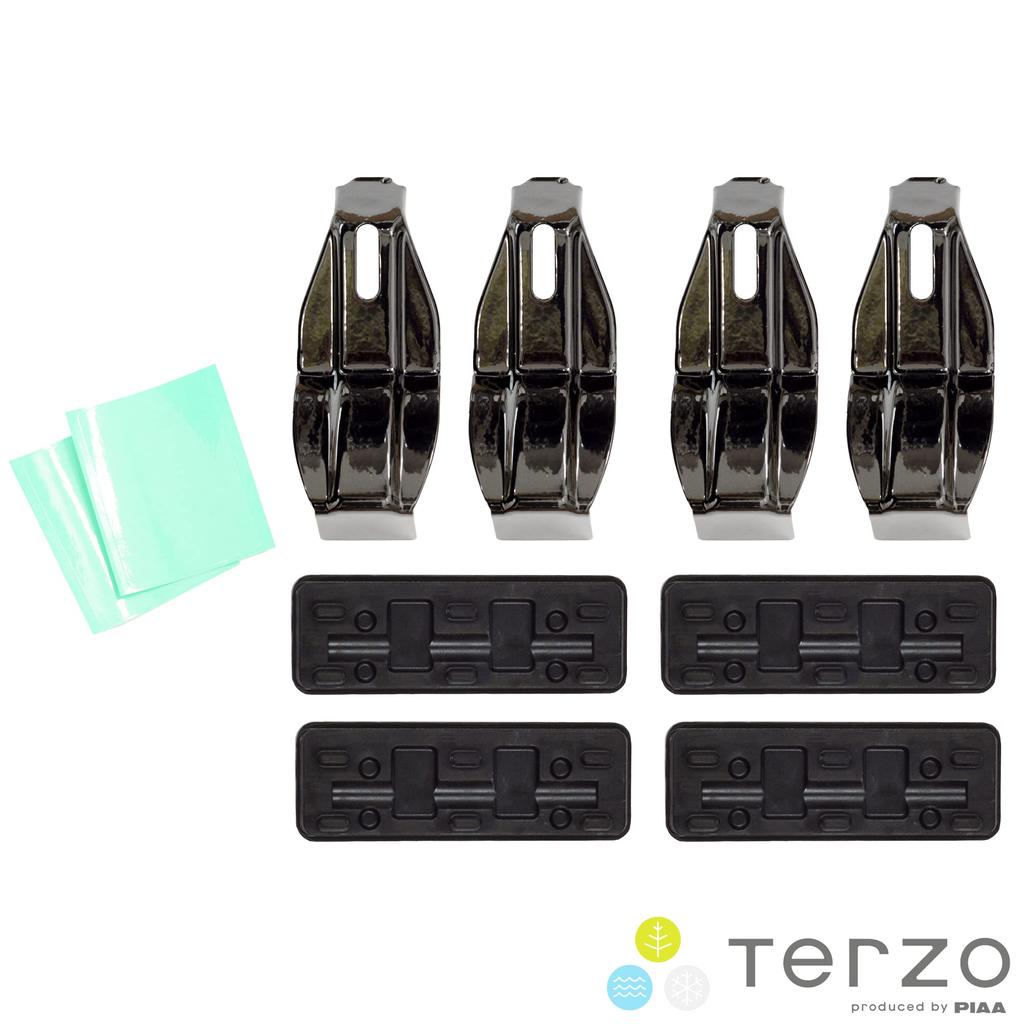 Terzo Base Carrier Mounting Holder Set of for Toyota Crown Nissan Ariya roof and EH467 (by PIAA) 4, Black, Crossover, (without rails), others,