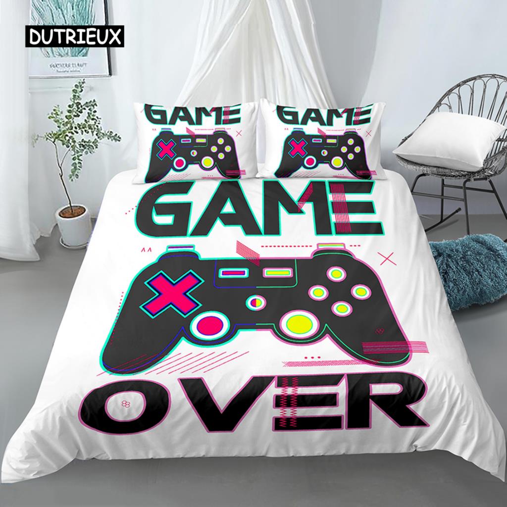 Bedding Set for Boys Modern Gamer Comforter Cover Video Game Duvet Cover Kids Bedding Set Gamer 2/3pcs Polyester Quilt Cover