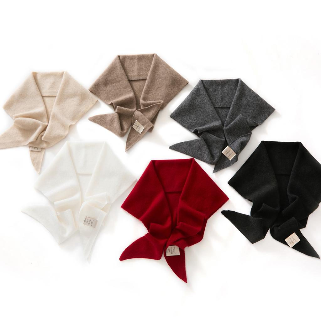 100% Pure Cashmere Triangular Scarf, Warm, Light Luxury and High-end Knitted Neck Protection Headscarf, Small Scarf Shawl