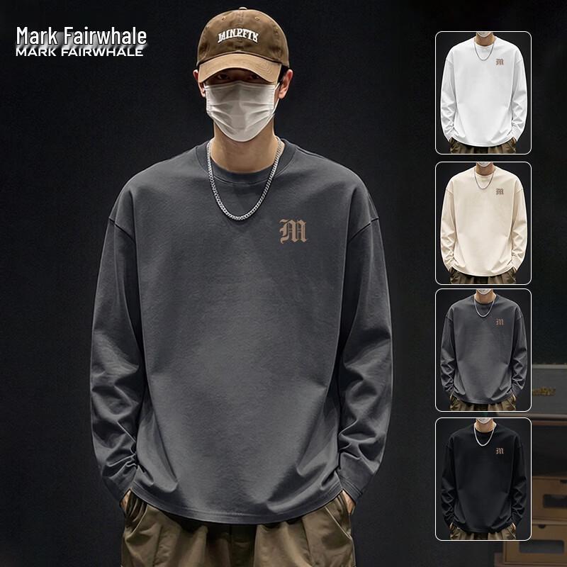 Mark Fairwhale Men's Loose Fit Cotton Long-Sleeve T-Shirt