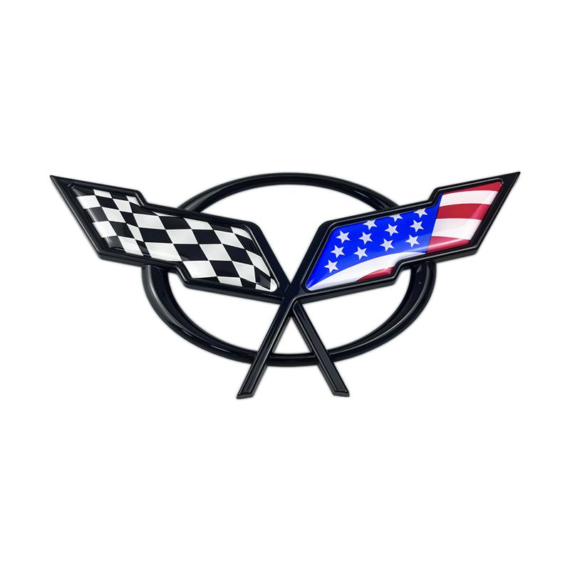 3D ABS Car Emblem For Chevrolet Corvette C5 C6 C7 C8 Rear Trunk Front Hood Sticker Replacement Badge Exterior Decoration