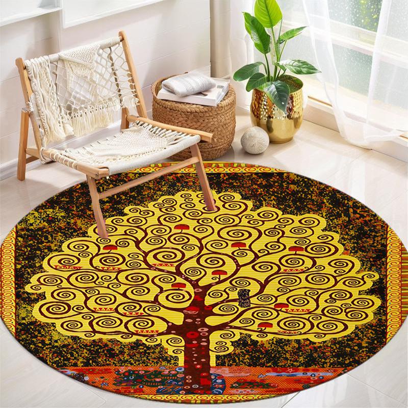 

1Pc Tree of Life Circular Print Rug - home decoration Carpet For Living Room Bedroom Flooring Computer Chair Area Rug 80x80cm( 31x31in)