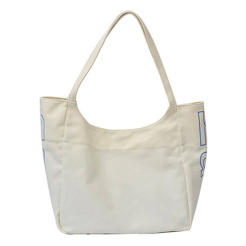 Summer Simple Large-capacity Leisure Shopping Bag Letter Printing Shoulder Canvas Tote Bag