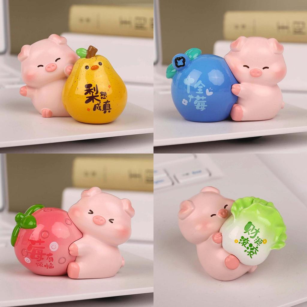 Fruits Cat Resin Art Piece Cute Desktop Ornament For Home And Celebration
