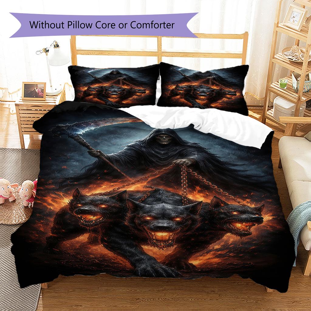 Satan Symbol Pattern Bedding,Quilt Set Quilt Cover Pillowcase Home Birthday Gift (1 * duvet cover + 2 * pillowcase, without core)