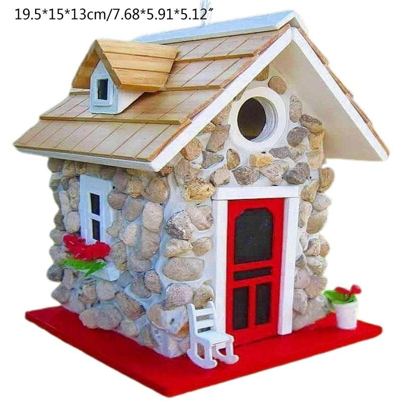 Wooden Bird Houses Wild Birds Home Small Bird Nest for Outdoor Garden Birdhouse