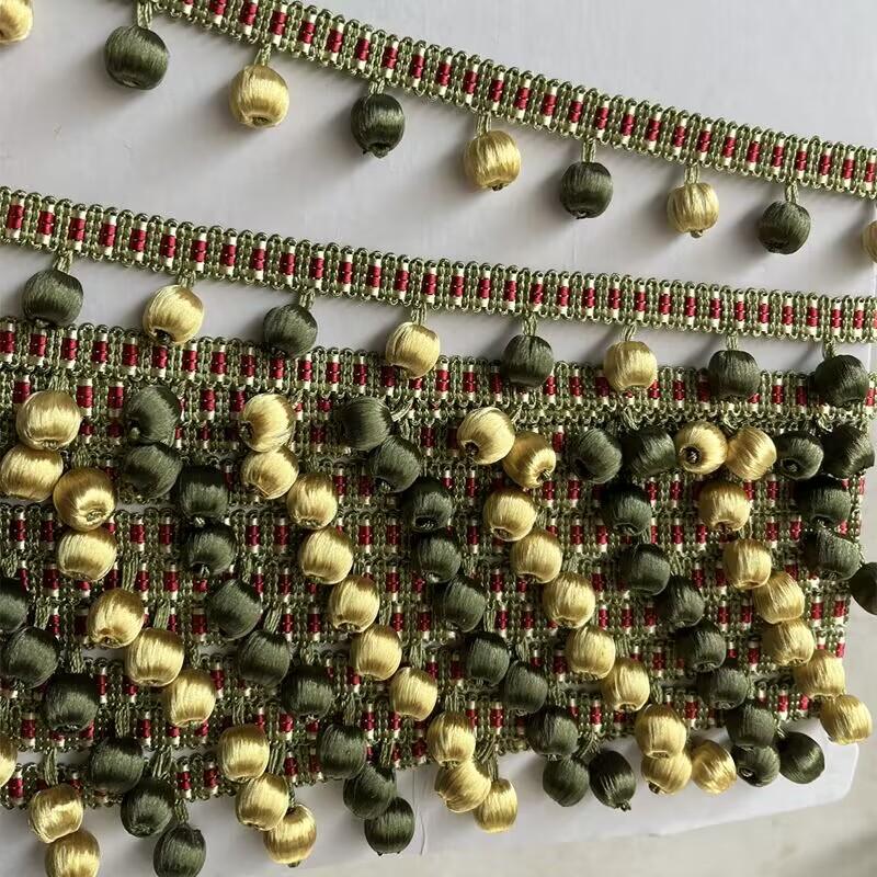 1 Meter European Style Tassel Fringe Pom Pom Ball Curtain Lace Trim Diy Upholstery Sofa Tablecloth Decor Accessory Sewing Craft