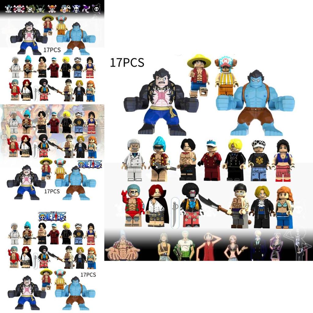 One Piece Pirate King Collectible Toy Set Shanks Whitebeard Ace Sabo Nightmare Luffy And Monkey D. Luffy Building Blocks