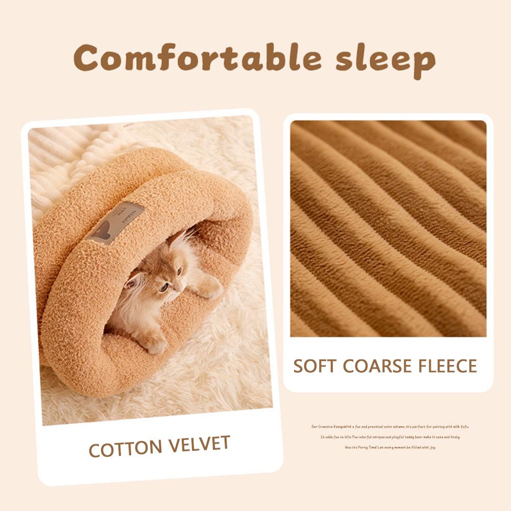 Cat Warm Sleeping Bag Soft Comfortable Shaggy Breathable Cat Bed Washable Adorable Cat Accessories Pet Supplies For Winter