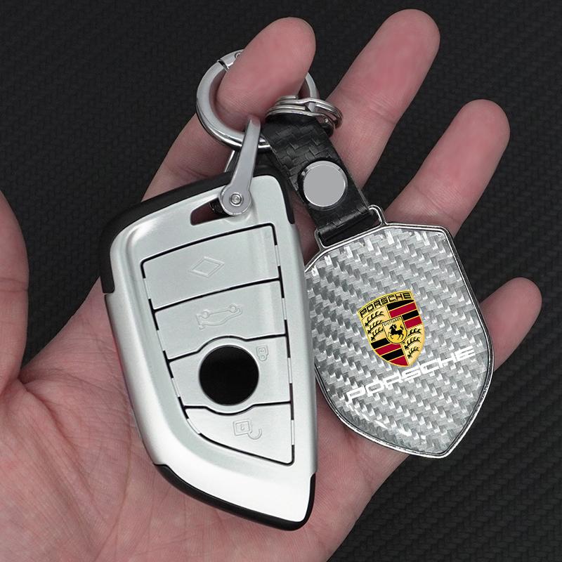 Přívěsek na klíče do auta Držák na klíče Klíčenka z uhlíkových vláken Kroužek na klíče Pro Porsche Cayenne Macan 911 718 Taycan Panamera Boxster Cayman Příslušenství